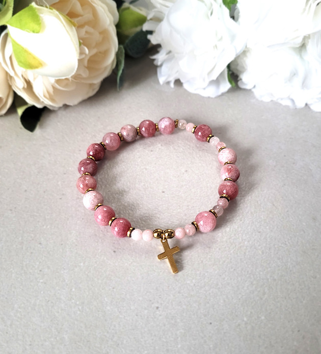 bransoletki z kamieni naturalnych RÓŻANIEC na rękę z kamieni naturalnych