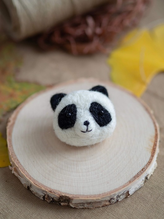 broszki Broszka filcowana na sucho - Panda