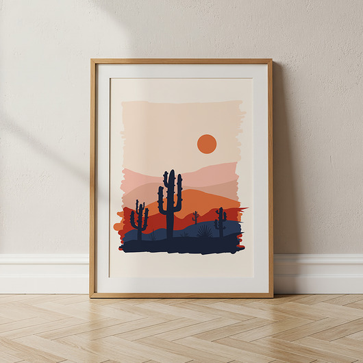 grafiki i ilustracje "Desert Landscape" plakat ilustracyjny