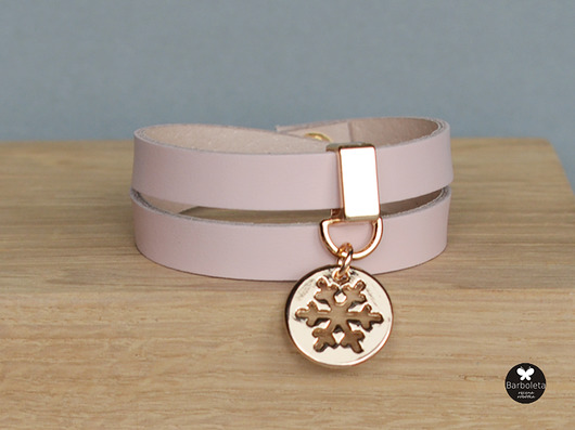 pink snowflakes gold barboleta