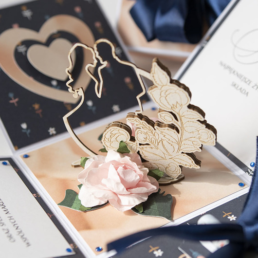 kartki scrapbooking Pamiątka ślubu, exploding box, kartka 3d na wesele