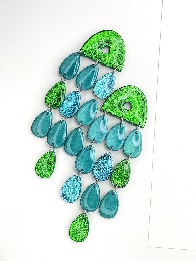 kolczyki z masy plastycznej Długie wiszące kolczyki ALMA wielokolorowe