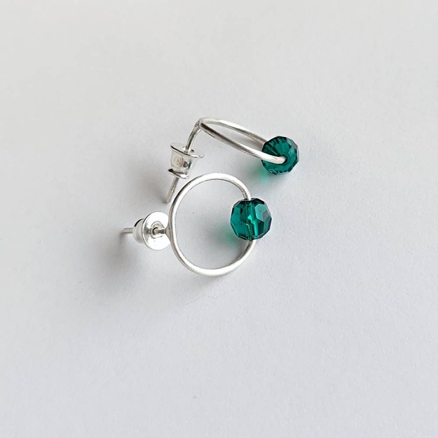 kolczyki z kamieniami Kolczyki OKRĄG