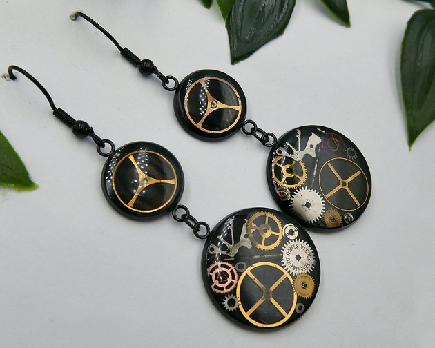 kolczyki z żywicy Mechaniczne kolczyki 317