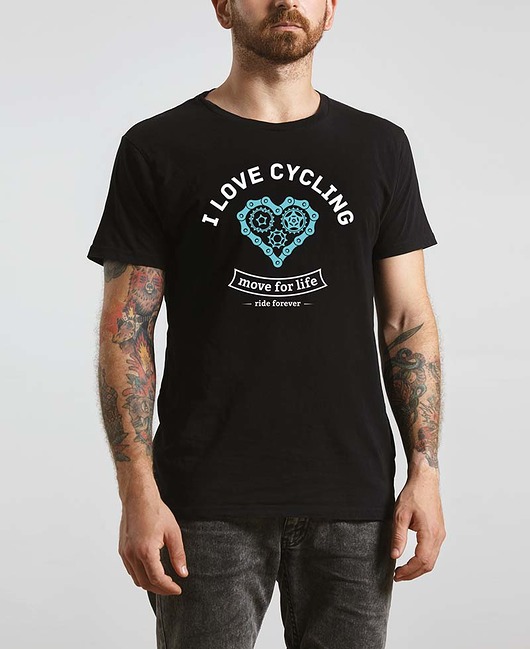 t-shirty męskie Koszulka T-SHIRT.  I love cycling