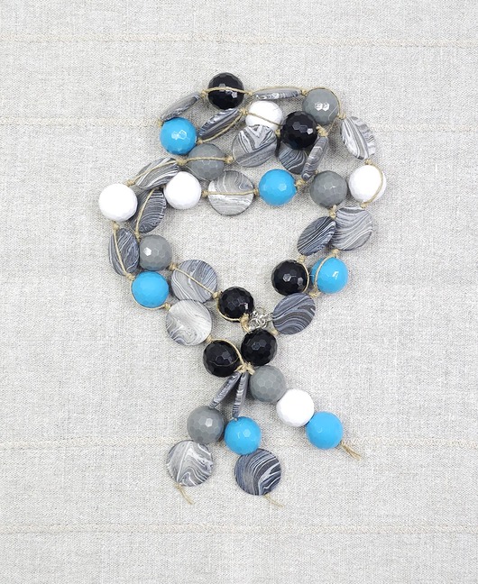 korale 6447 Naszyjnik Maxi z Chwostem z Koralików - Boho Chic