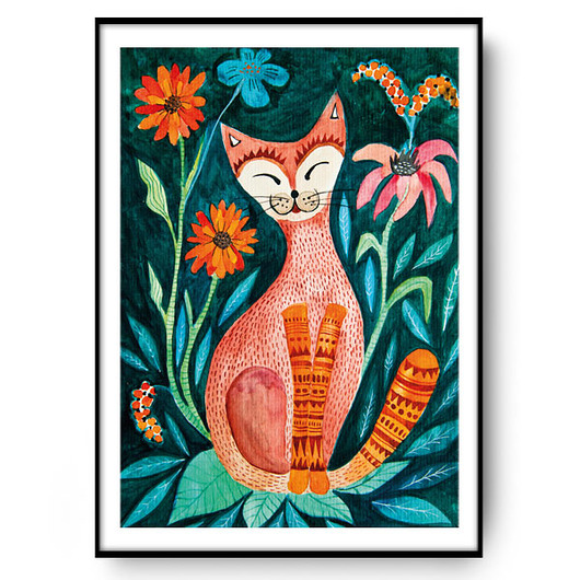 ORANGE CAT ilustracja drukowana muamua design