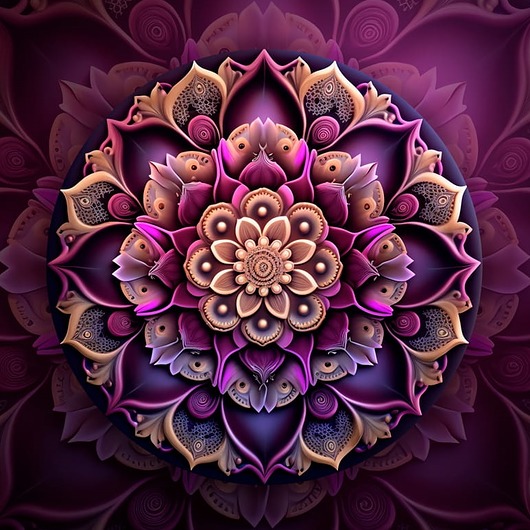 poduszki z grafiką Poduszka welurowa MANDALA fiolet