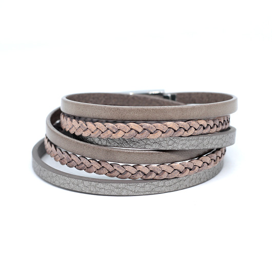 Bransoletka z rzemieni Fun unisex beżowa Kociokwik Jewelry