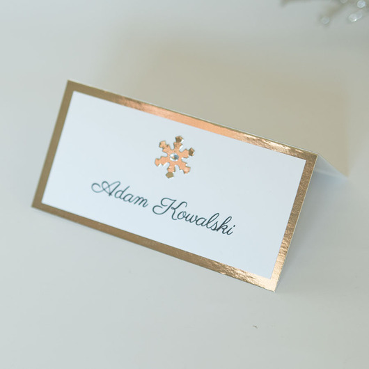 Ślub - inne Winietki ślubne zimowe 10 sztuk śnieżynki