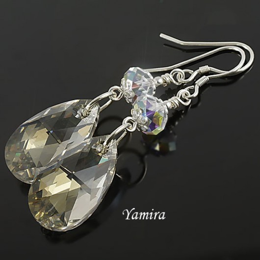 kryształ Swarovski Silver Shade long - kolczyki yamira