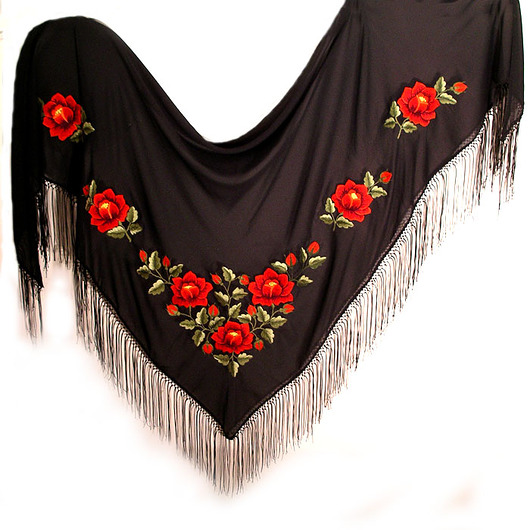 szale damskie Dwie Chusty (zamówienie) Łowickie Róże (haft artystyczny)