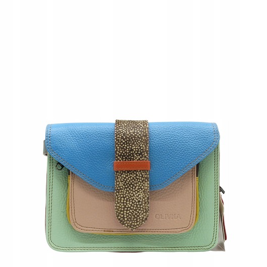 torby na ramię Torebka skórzana dwustronny odwracalny pasek damska listonoszka eko OLIVKA