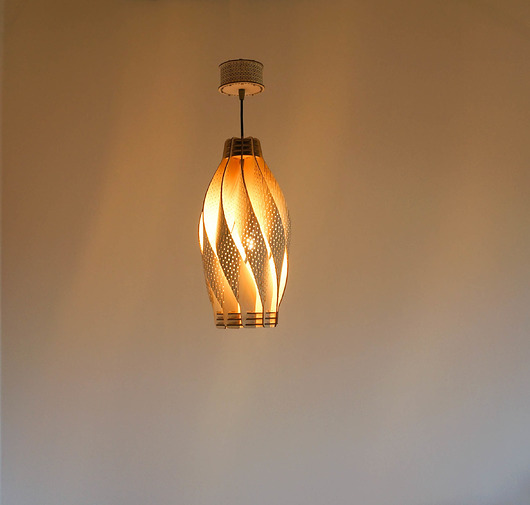 lampy wiszące Wisząca lampa z drewna "Mała  Smukła Spirala"