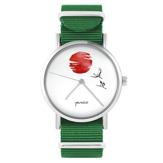 zegarki unisex Zegarek - Żurawie - zielony, nylonowy