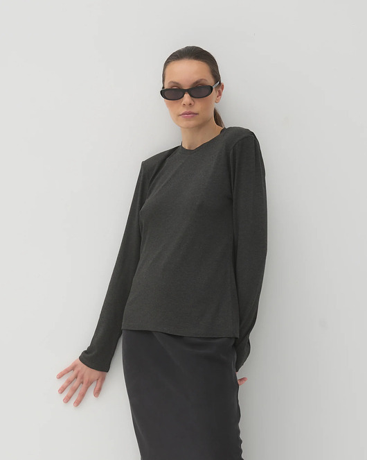 bluzki z długim rękawem damskie Sweatshirt Let's talk graphite poduchy