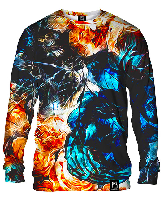 bluzy męskie Bluza Bez Kaptura Męska DR.CROW Akwarel Flowers