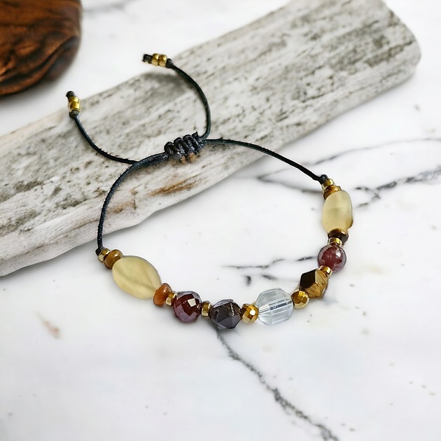 bransoletki z kamieni naturalnych LEW - zodiac collection - NEW złoty hematyt