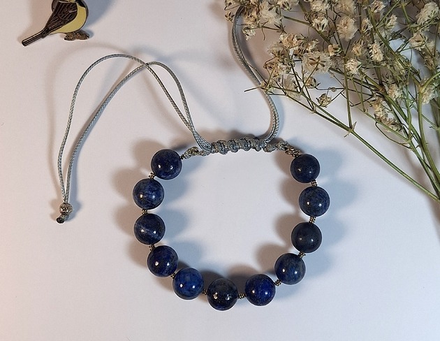 bransoletki wire wrapping Bransoletka z niebieskimi azurytami na drucie