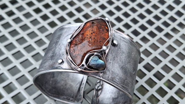 bransoletki wire wrapping Morze i zorza -  bransoletka regulowana