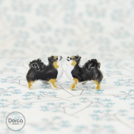 Chihuahua pieski- ceramiczne kolczyki Dorca