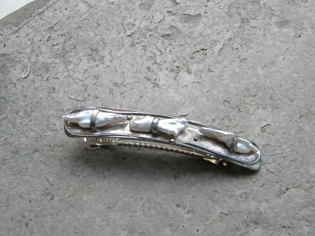 spinki i klamry do włosów Białe perły  -  klamra