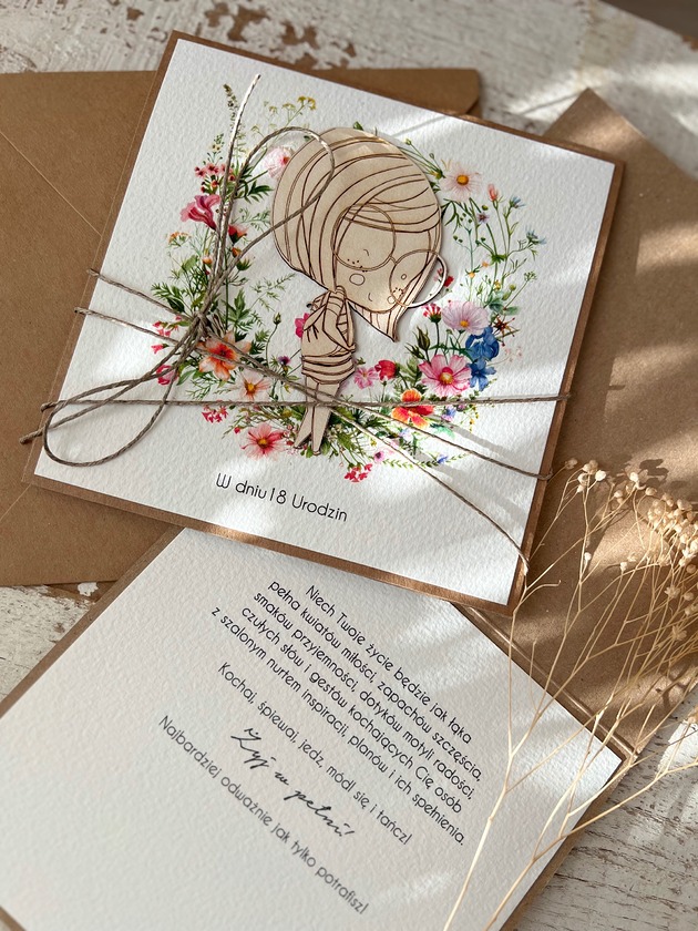 kartki scrapbooking Kartka urodzinowa na 18 urodziny ręcznie robiona