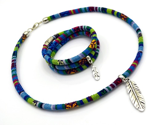 Naszyjnik i bransoletka BOHO AZTEQ FEATHER Beezoo