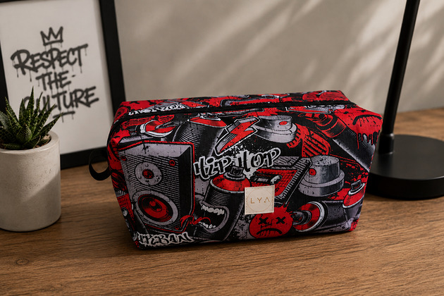 kosmetyczki Kosmetyczka kuferek duża saszetka wodoodporna etui organizer grafitti