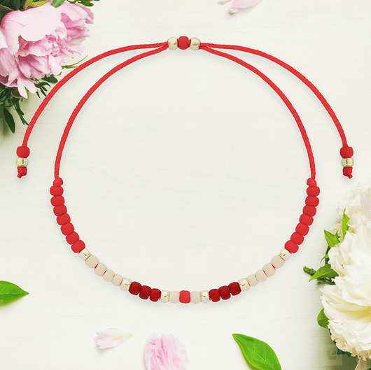 bransoletki na sznurku Bransoletka Minimal - Autumn Red