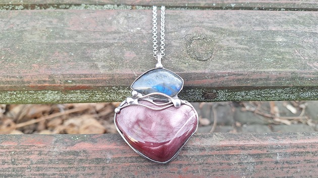 wisiory Mokait i labradoryt - wisiorek