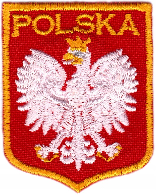 naszywki na ubrania Naszywka naprasowanka GODŁO POLSKI ZŁOTE MAŁE termo haft POLSKIE 3,7x4,7cm