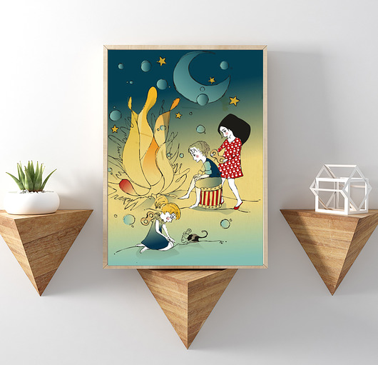 Nocne Ognisko... ilustracja A3 Parallel World