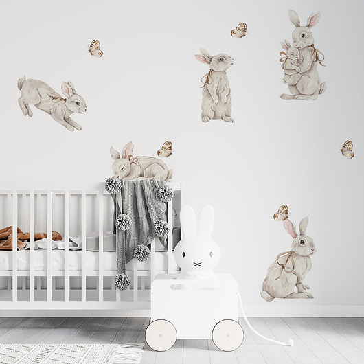 naklejki ścienne do pokoju dziecka Naklejki "Royal Bunnies-mini"