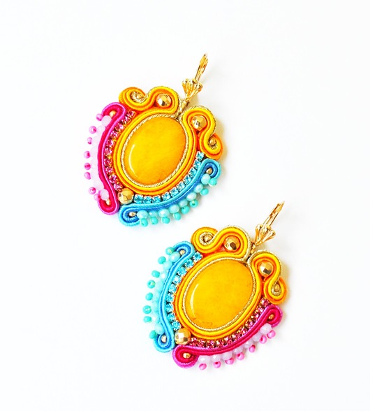 kolczyki soutache Sutaszowe kolczyki SUN