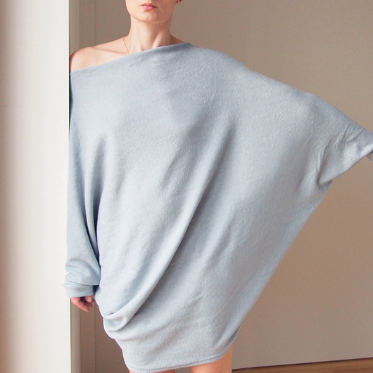 swetry damskie Sweterek oversize długi szary