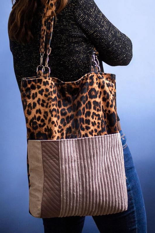 torby na ramię Torba z kieszeniami na ramię panterka