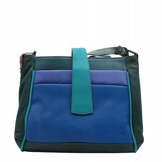 torby na ramię Torebka damska klasyczna skórzana pojemna kieszenie kolorowa pasek OLIVKA