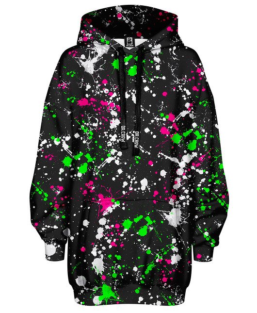 bluza z kapturem damska Bluza Oversize Tunika DR.CROW Paint Drop