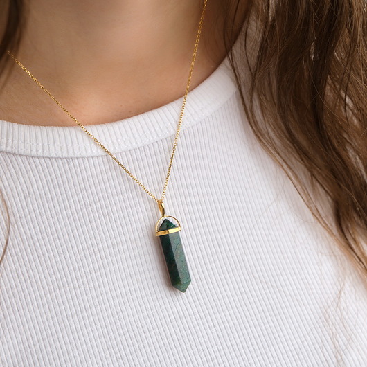 złote naszyjniki Naszyjnik awenturyn srebro 925 pozłacane