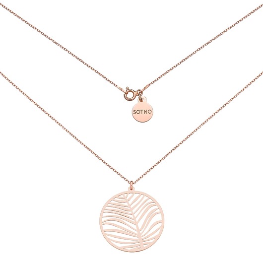 złote naszyjniki Naszyjnik z różowego złota z dużą rozetą