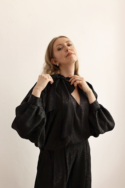 koszule damskie  Koszula z wiskozy black shirt print