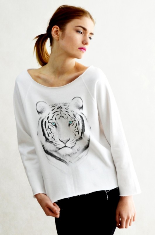 TIGER HEAD biała bluza oversize GAU great as You