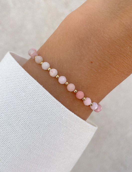 bransoletki z kamieni naturalnych Bransoletka na gumce z opalu z hematytem