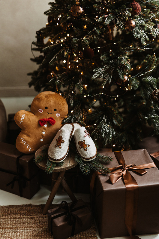 kapcie damskie Świąteczne kapcie damskie "Pierniczkowa Słodycz"