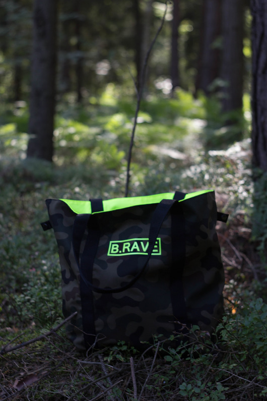 Torba Shopper Dwustronna Camo Fluo Yellow BRAVEBAGS