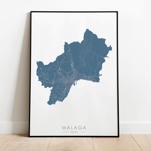 Mapa plakat - Malaga Mappy Maps