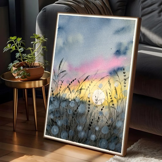 grafiki i ilustracje Łąka. Plakat