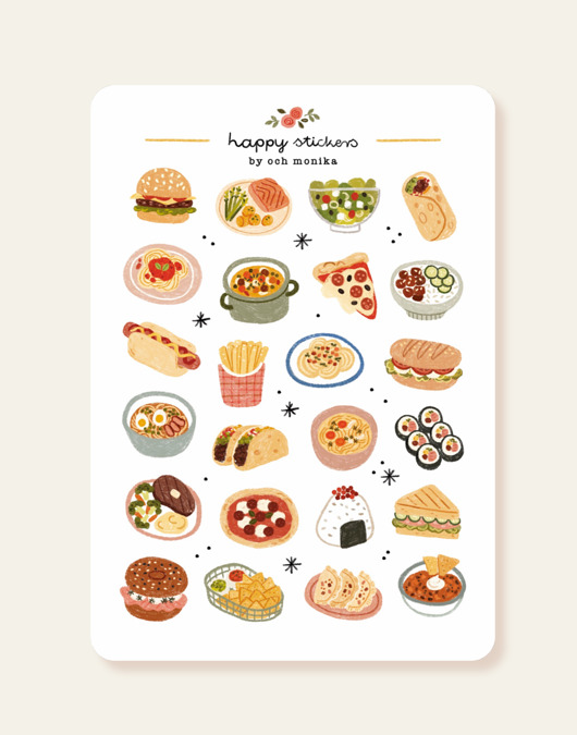 naklejki i wlepy Dinner time - arkusz papierowych naklejek A6
