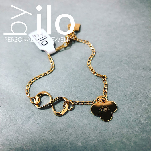 Bransoletka Infinity Moments koniczynka grawer by ilo